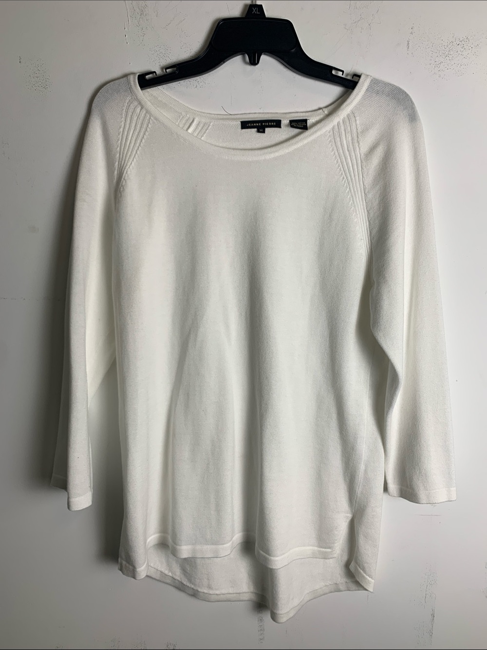 JEANNE PIERRE White Crew Neck Sweater